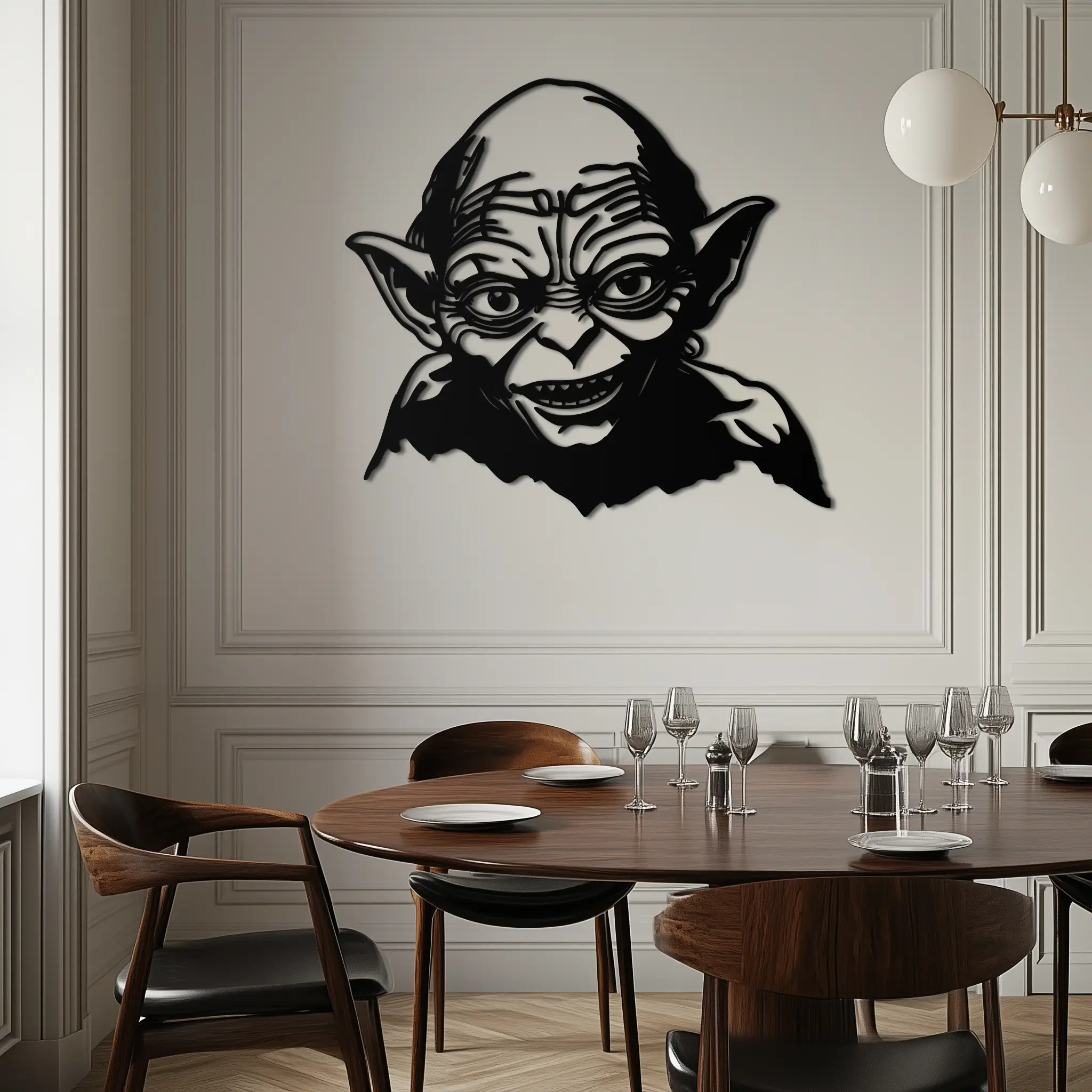 Gollum Metal Wall Art - Fantasy-Inspired Steel Silhouette for Movie Lovers - KAF467 by Enova Art