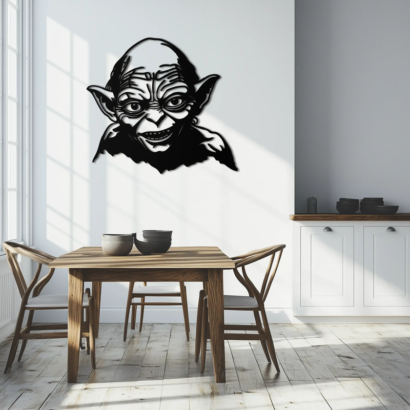 Gollum Metal Wall Art - Fantasy-Inspired Steel Silhouette for Movie Lovers - KAF467 by Enova Art