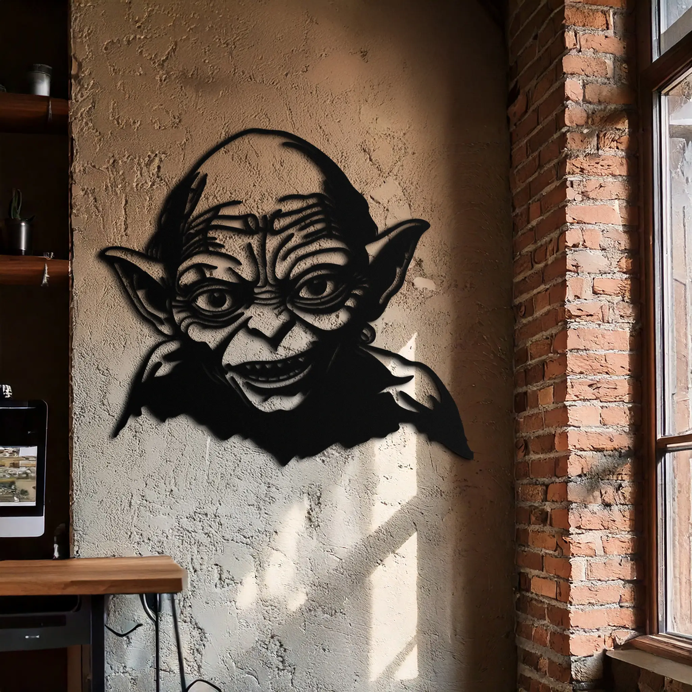 Gollum Metal Wall Art - Fantasy-Inspired Steel Silhouette for Movie Lovers - KAF467 by Enova Art