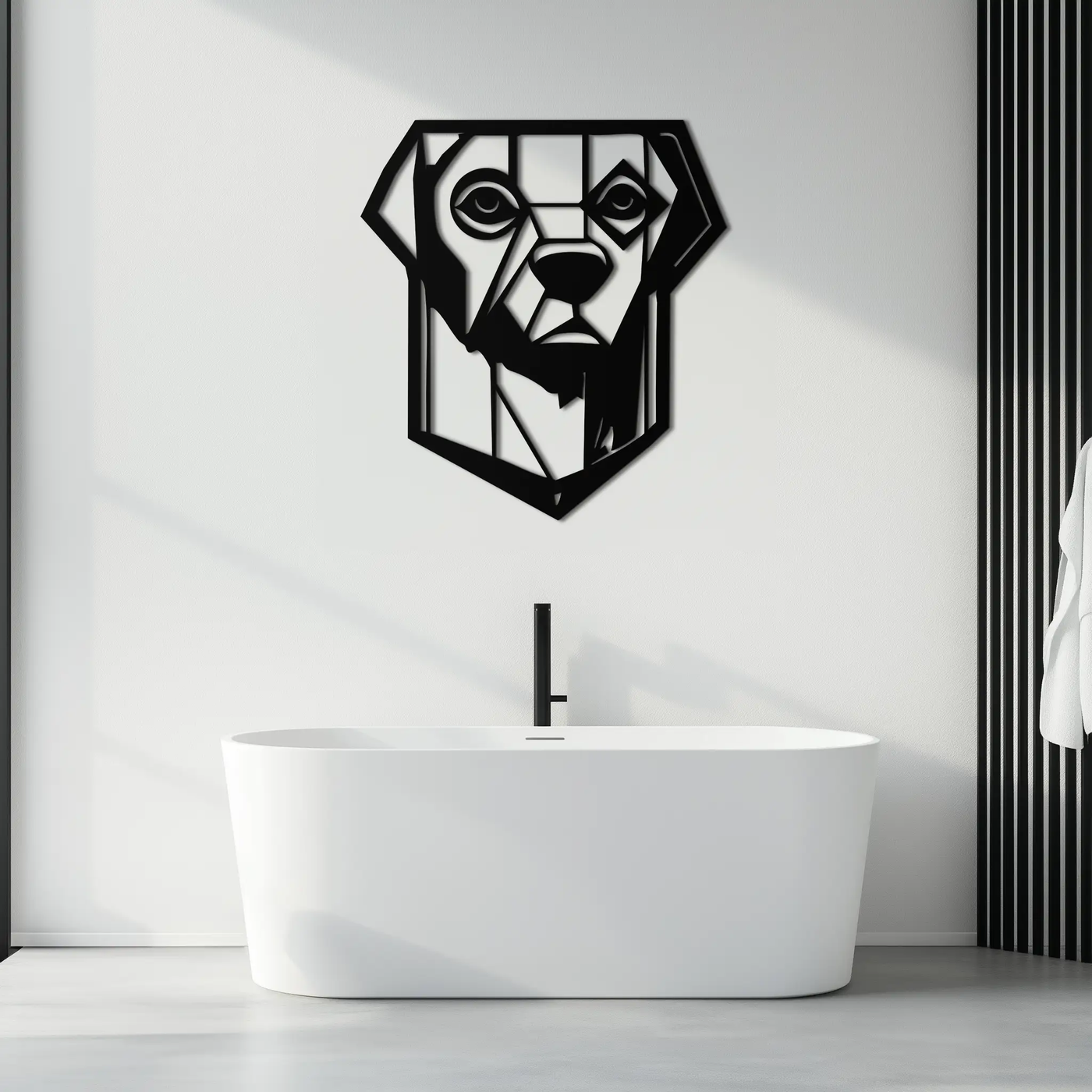 Geometric Dog Metal Wall Art - Modern Steel Animal Silhouette Decor - KAF468 by Enova Art