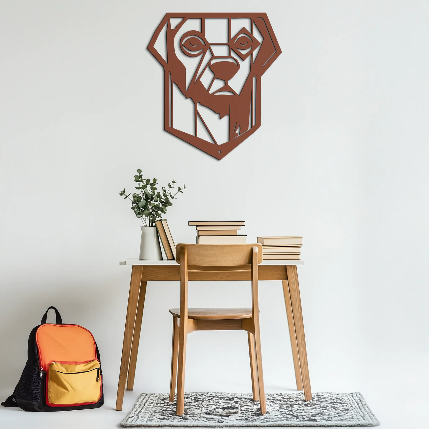 Geometric Dog Metal Wall Art - Modern Steel Animal Silhouette Decor - KAF468 by Enova Art