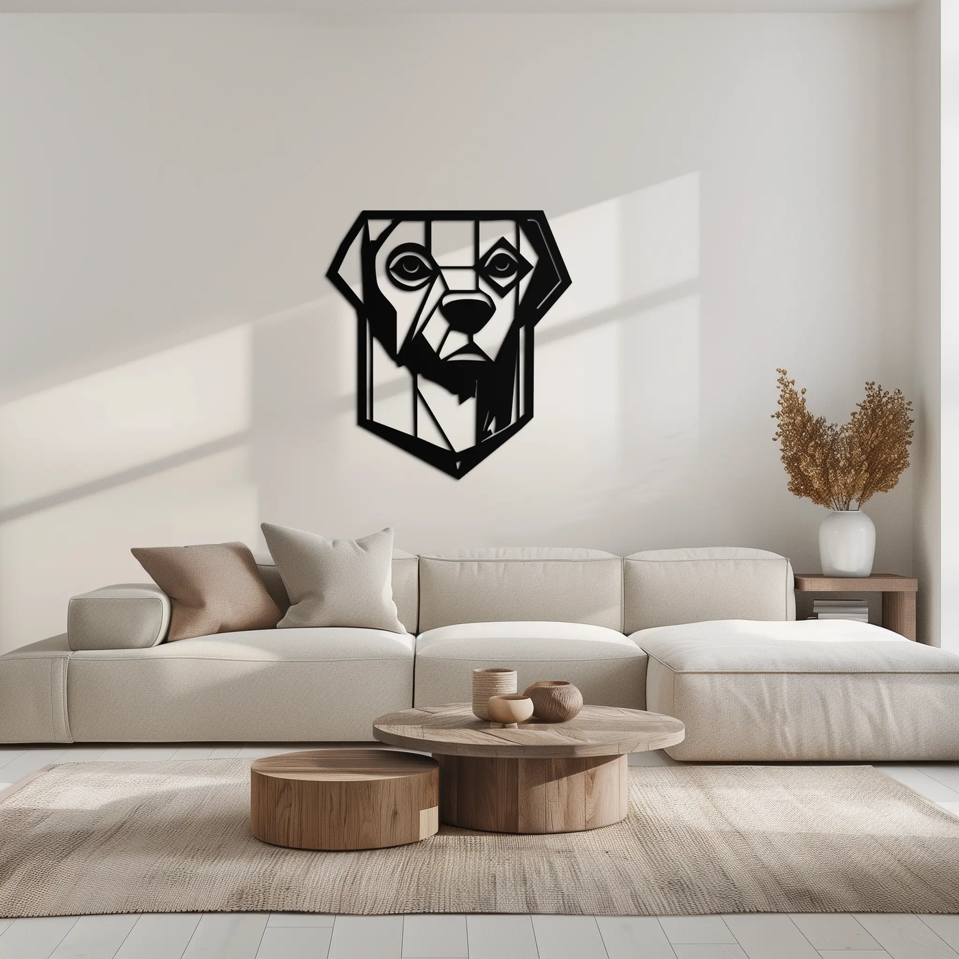 Geometric Dog Metal Wall Art - Modern Steel Animal Silhouette Decor - KAF468 by Enova Art