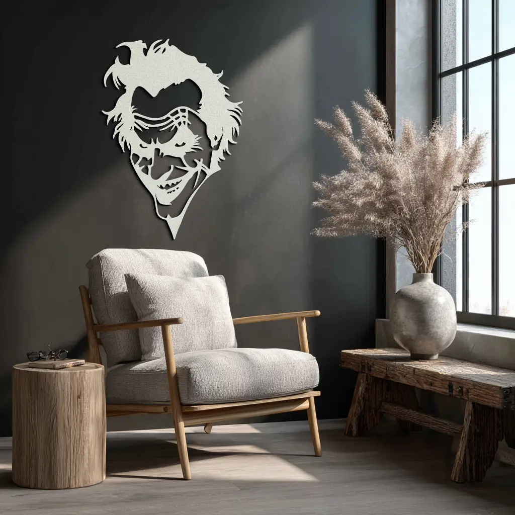 Joker Metal Wall Art - Iconic Villain Steel Silhouette for Bold Interiors - KAF469 by Enova Art