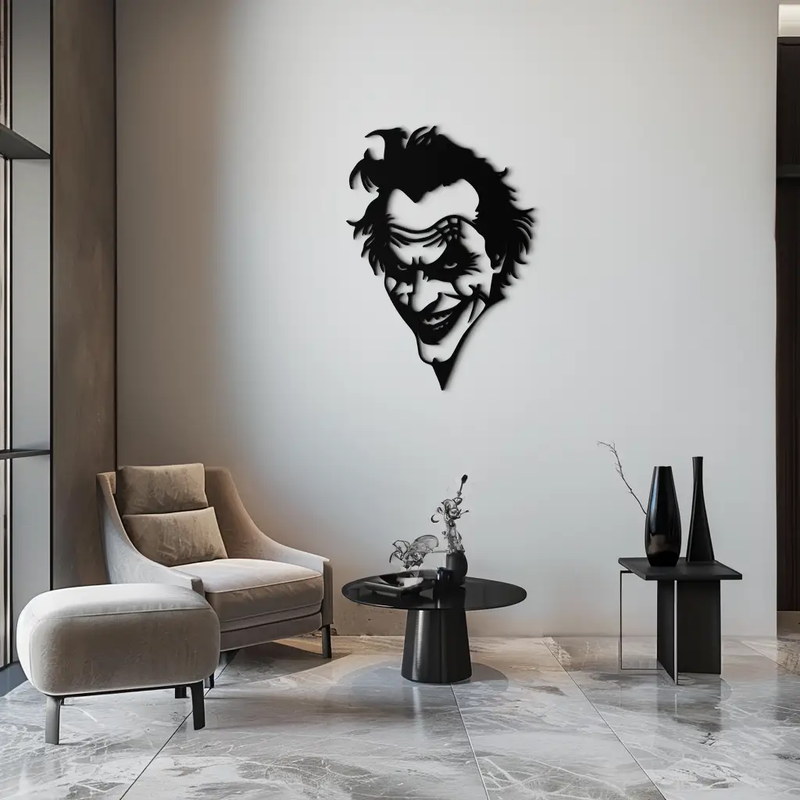 Joker Metal Wall Art - Iconic Villain Steel Silhouette for Bold Interiors - KAF469 by Enova Art