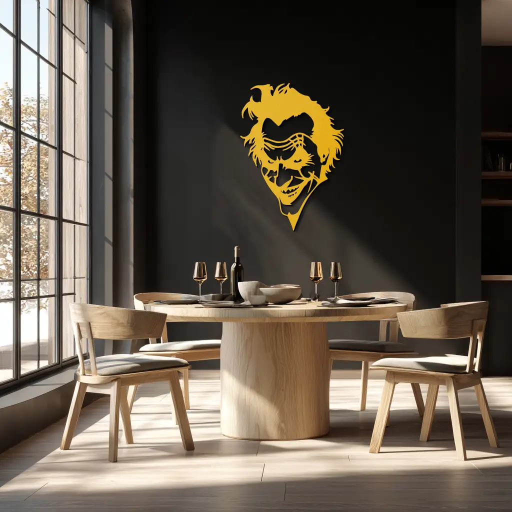Joker Metal Wall Art - Iconic Villain Steel Silhouette for Bold Interiors - KAF469 by Enova Art