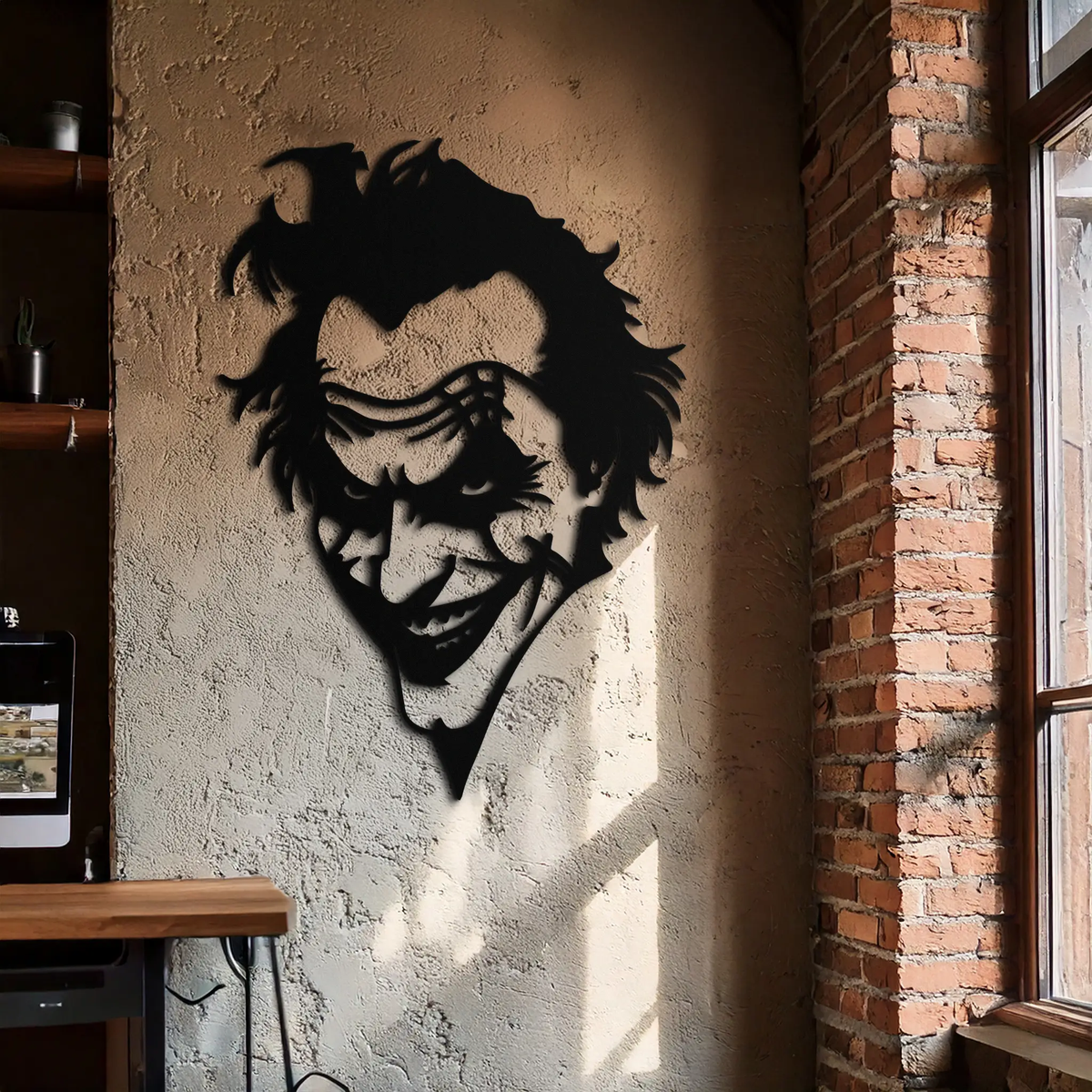 Joker Metal Wall Art - Iconic Villain Steel Silhouette for Bold Interiors - KAF469 by Enova Art