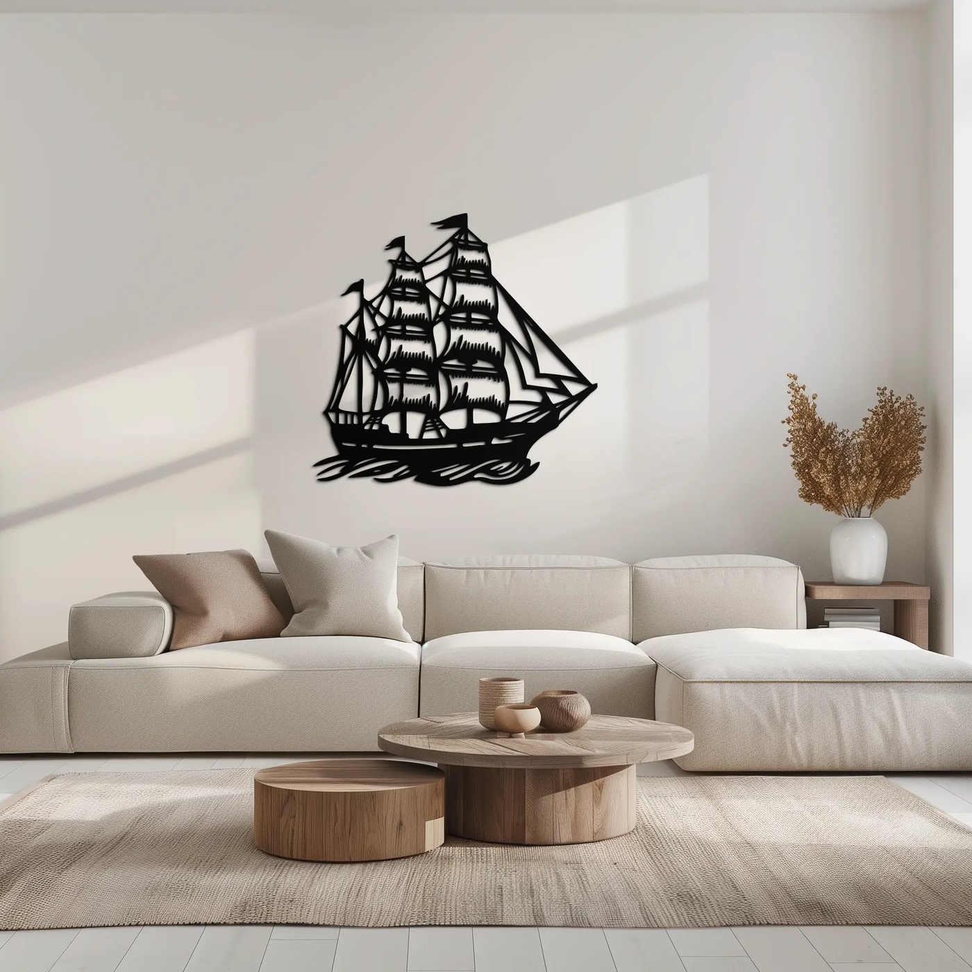 Nordic Viking Ship Metal Wall Art - Norse-Inspired Steel Decor- KAF470 by Enova Art