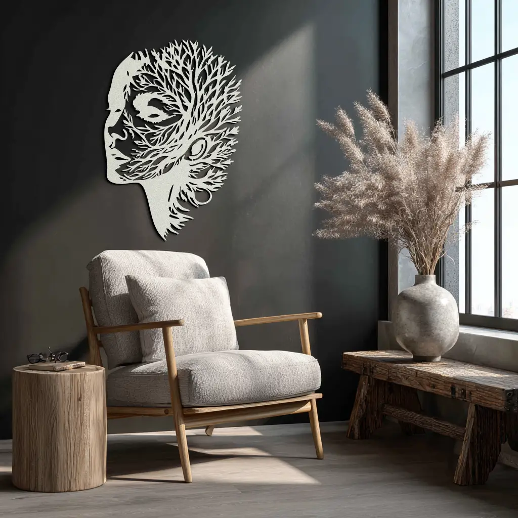 Tree Woman Metal Wall Art - Nature-Inspired Female Silhouette Decor- KAF472 by Enova Art