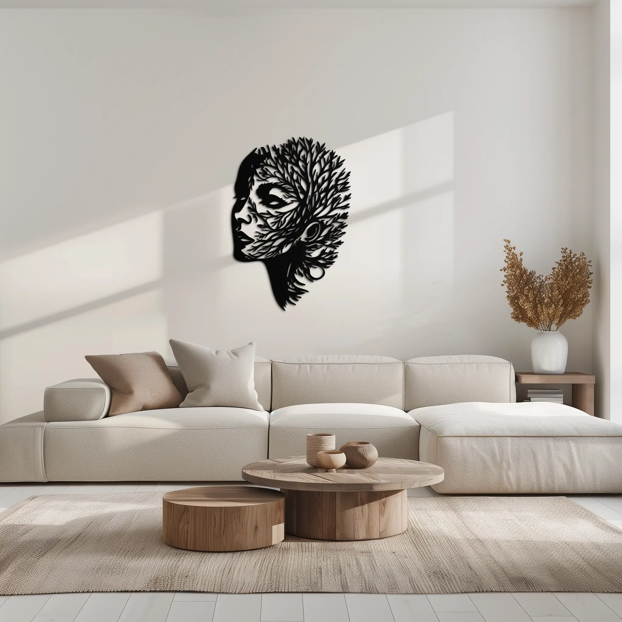 Tree Woman Metal Wall Art - Nature-Inspired Female Silhouette Decor- KAF472 by Enova Art