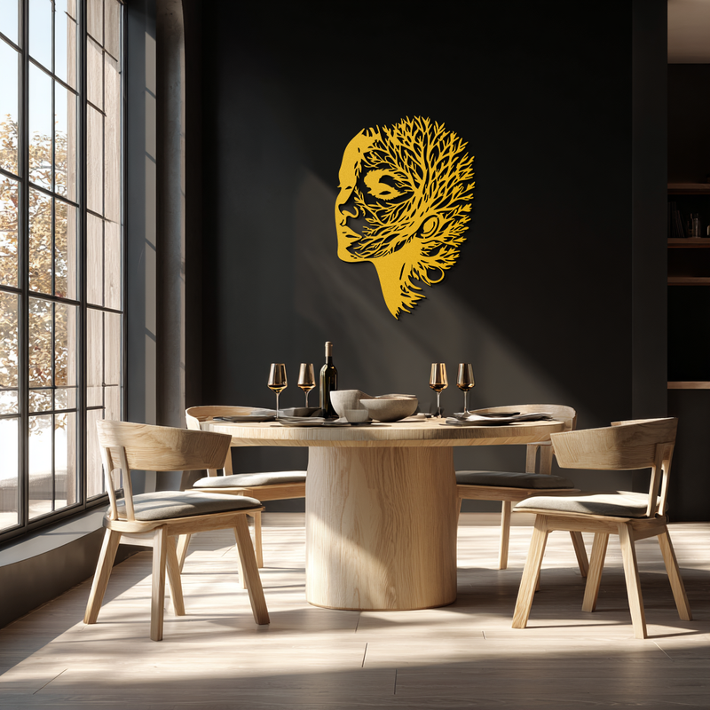 Tree Woman Metal Wall Art - Nature-Inspired Female Silhouette Decor- KAF472 by Enova Art