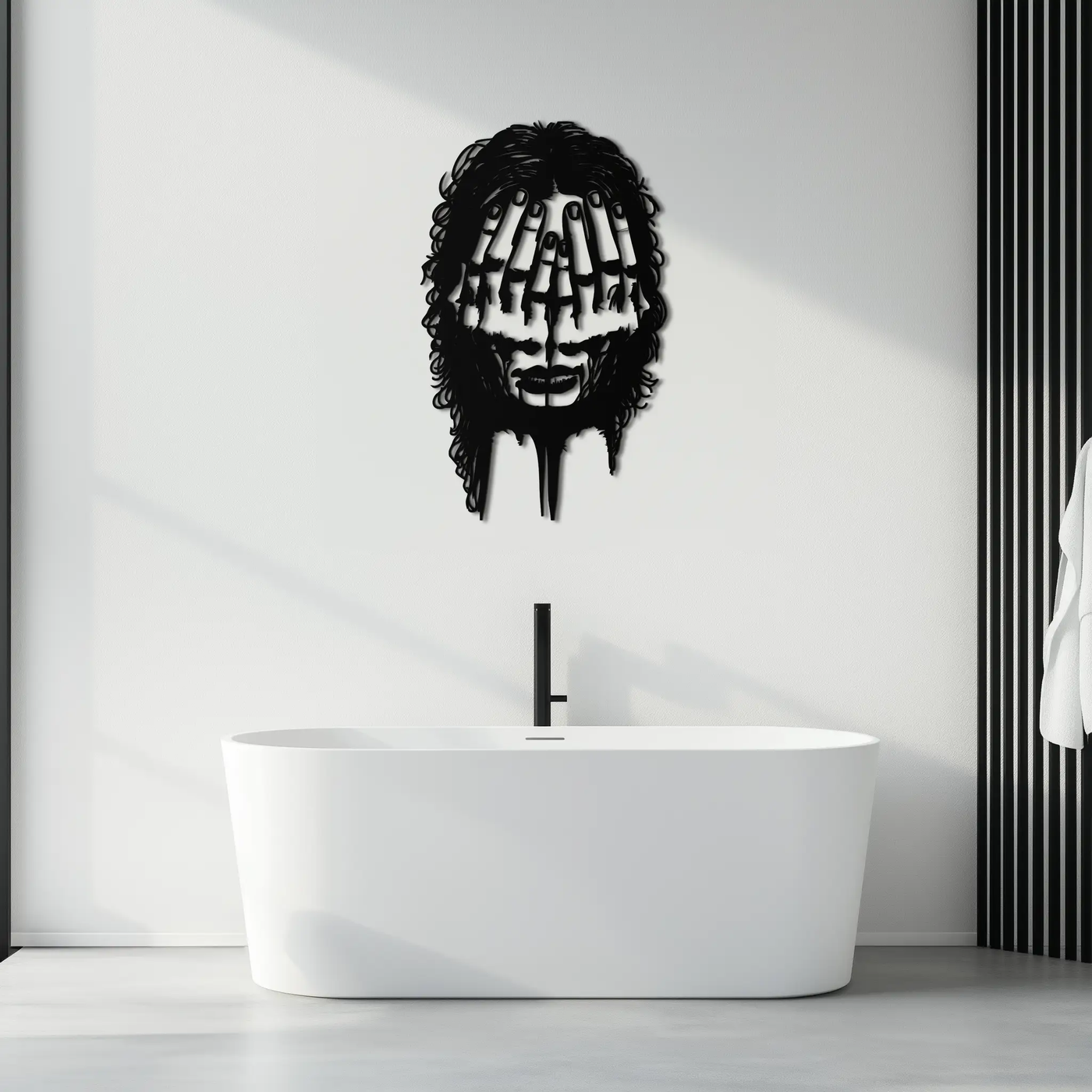 Schizophrenia Metal Wall Art - Dual Expression Steel Silhouette Decor- KAF473 by Enova Art