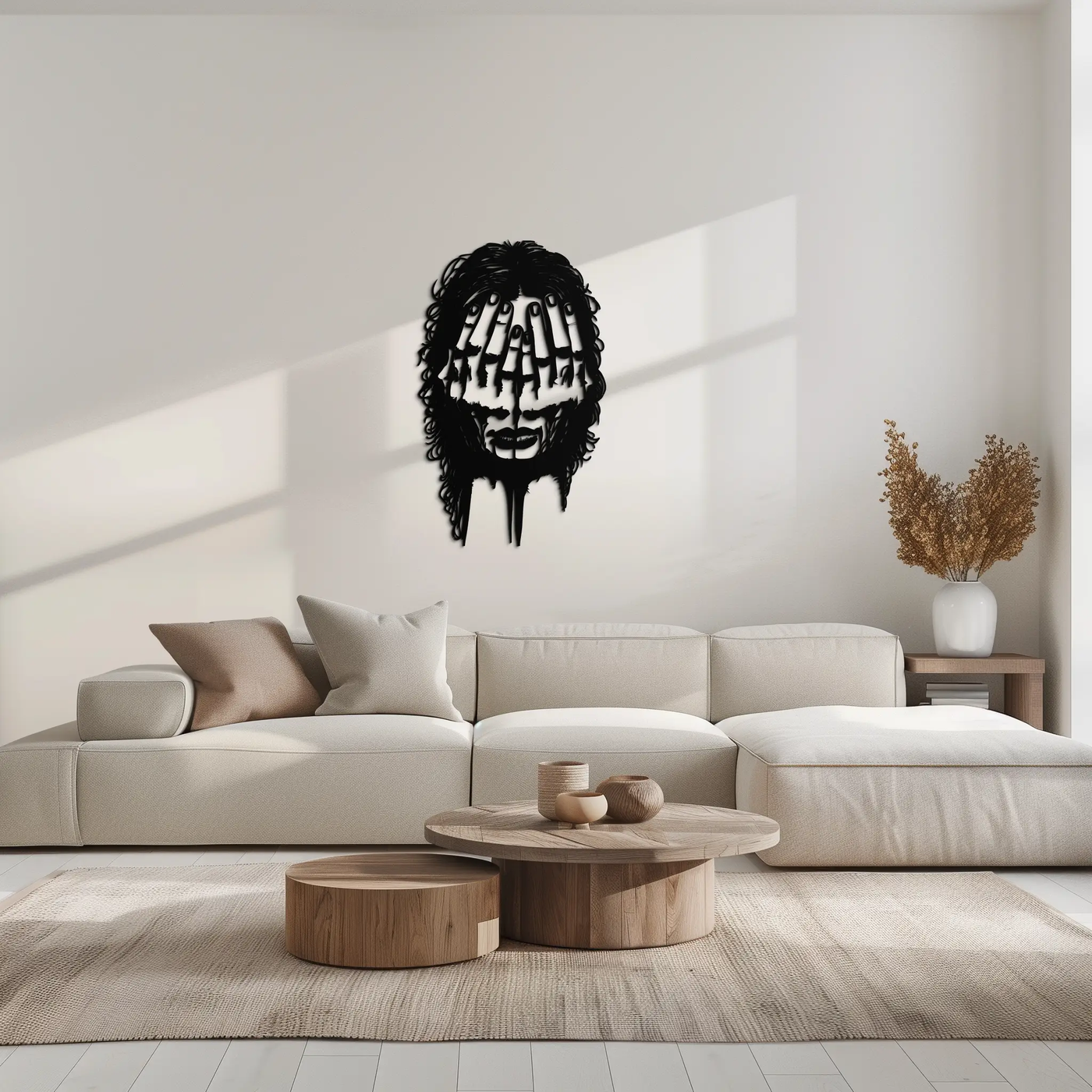 Schizophrenia Metal Wall Art - Dual Expression Steel Silhouette Decor- KAF473 by Enova Art