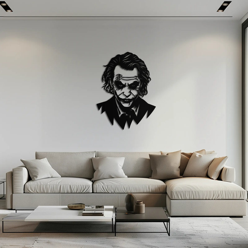 Joker Metal Wall Art - Iconic Villain Steel Silhouette for Bold Interiors- KAF474 by Enova Art