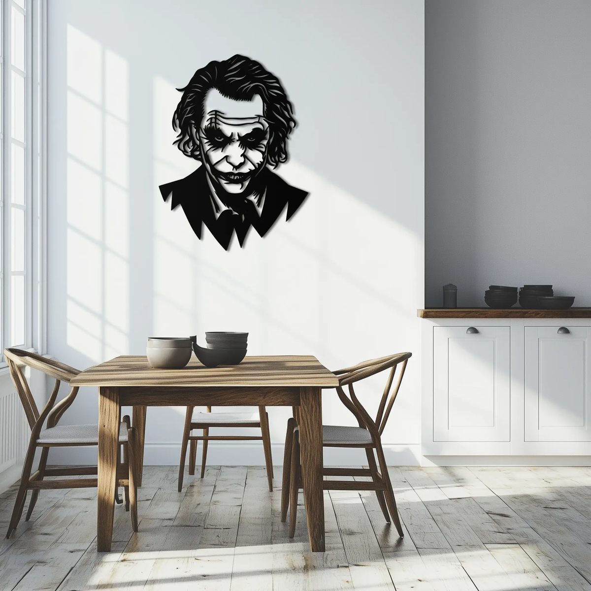Joker Metal Wall Art - Iconic Villain Steel Silhouette for Bold Interiors- KAF474 by Enova Art