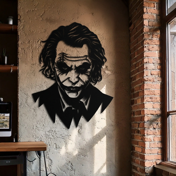 Joker Metal Wall Art - Iconic Villain Steel Silhouette for Bold Interiors- KAF474