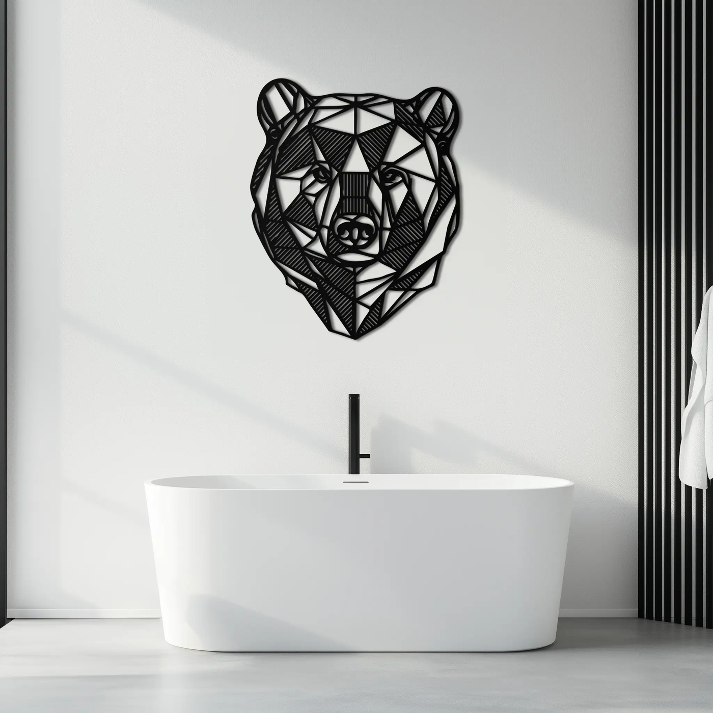 Bear Metal Wall Art - Wild Animal Steel Silhouette for Nature-Inspired Decor- KAF475 by Enova Art