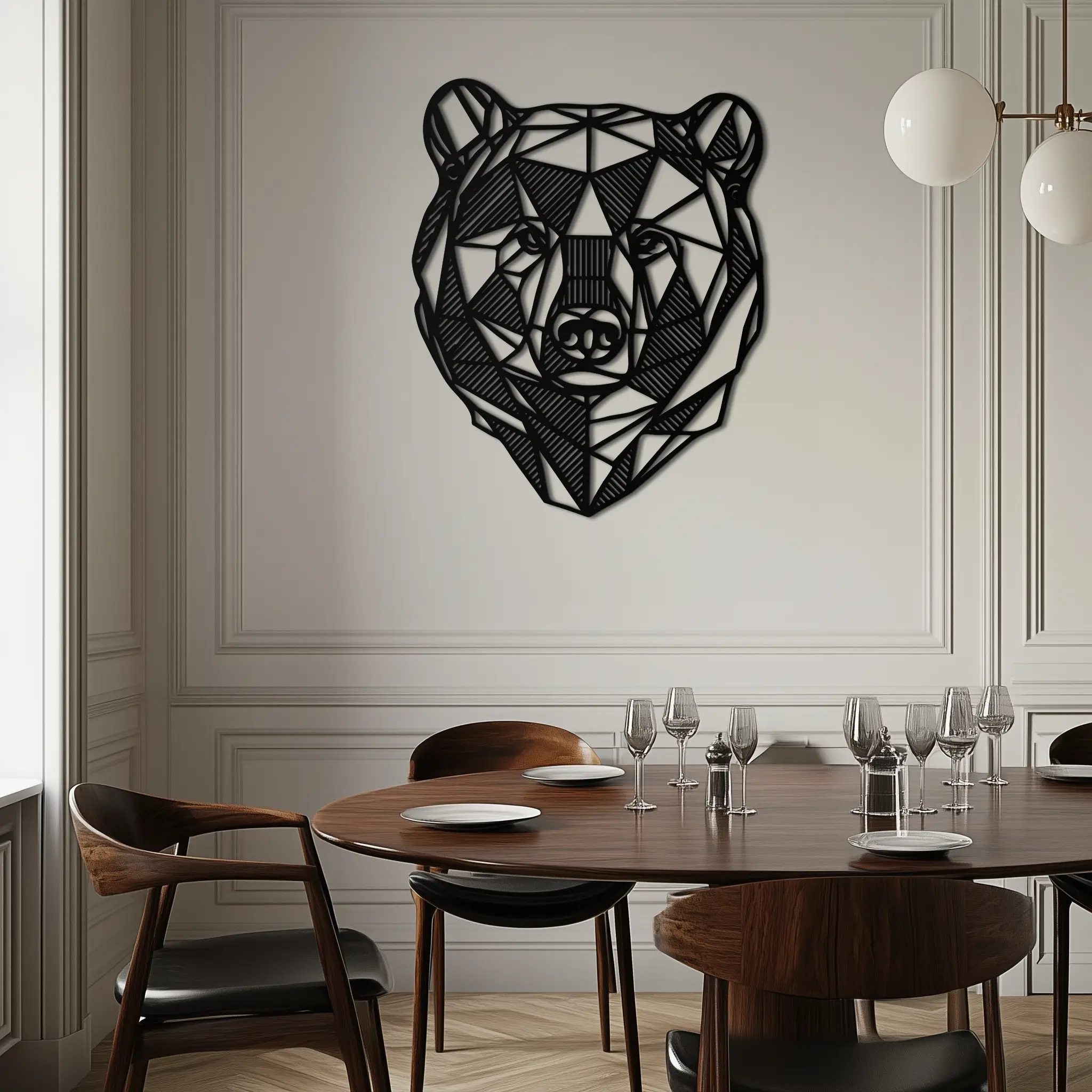 Bear Metal Wall Art - Wild Animal Steel Silhouette for Nature-Inspired Decor- KAF475 by Enova Art