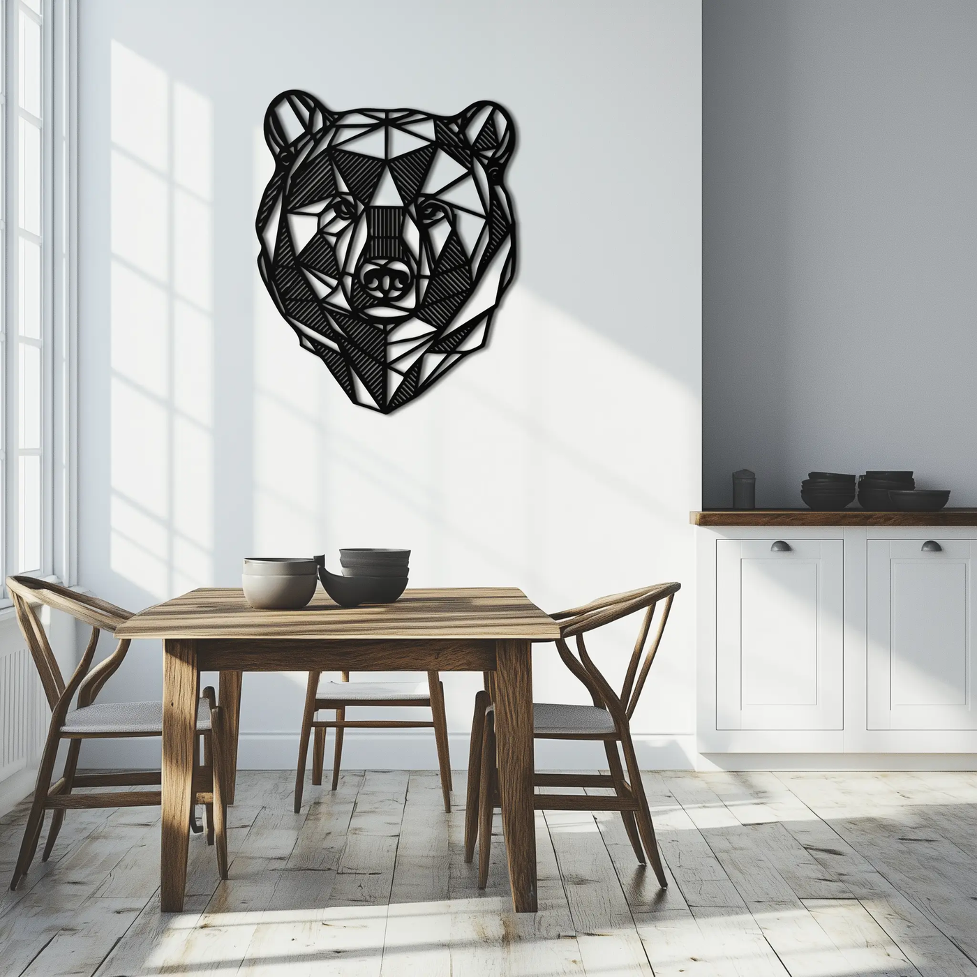 Bear Metal Wall Art - Wild Animal Steel Silhouette for Nature-Inspired Decor- KAF475 by Enova Art