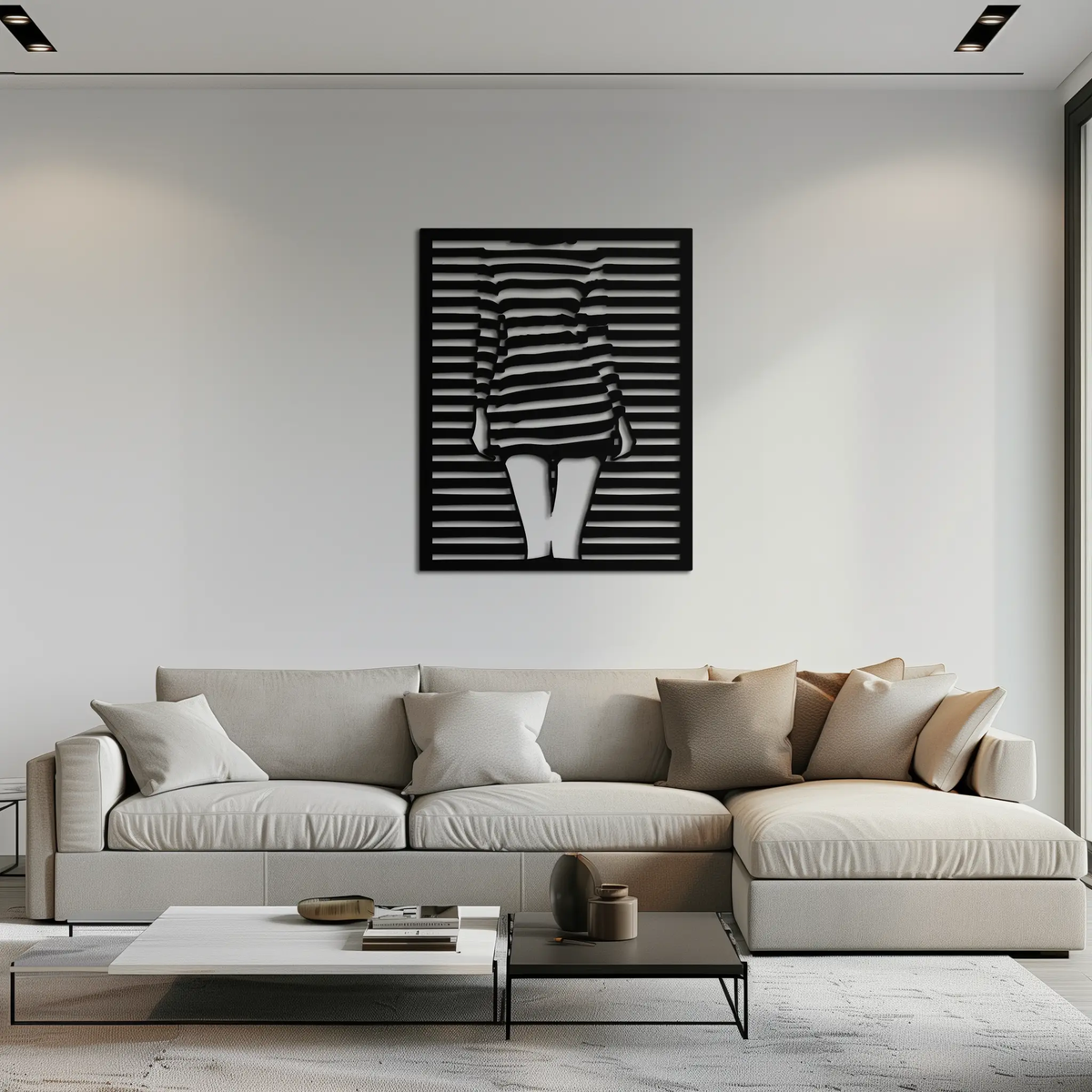 Confident Woman Metal Wall Art - Elegant Female Face Steel Silhouette- KAF476 by Enova Art