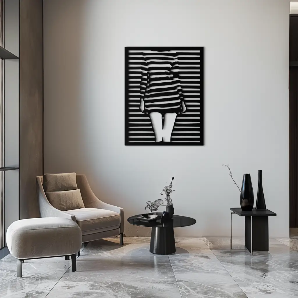 Confident Woman Metal Wall Art - Elegant Female Face Steel Silhouette- KAF476 by Enova Art