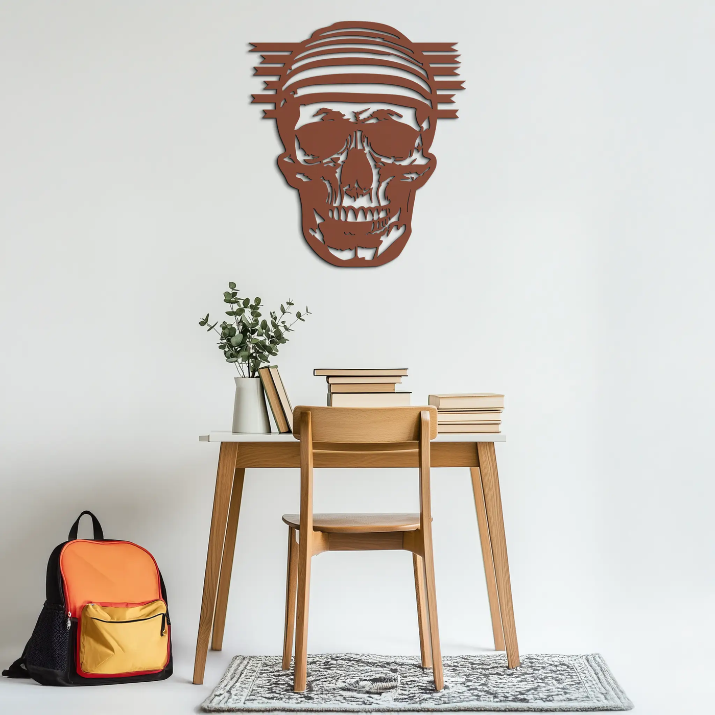 Skull Metal Wall Art - Bold and Edgy Steel Silhouette Decor- KAF477 by Enova Art