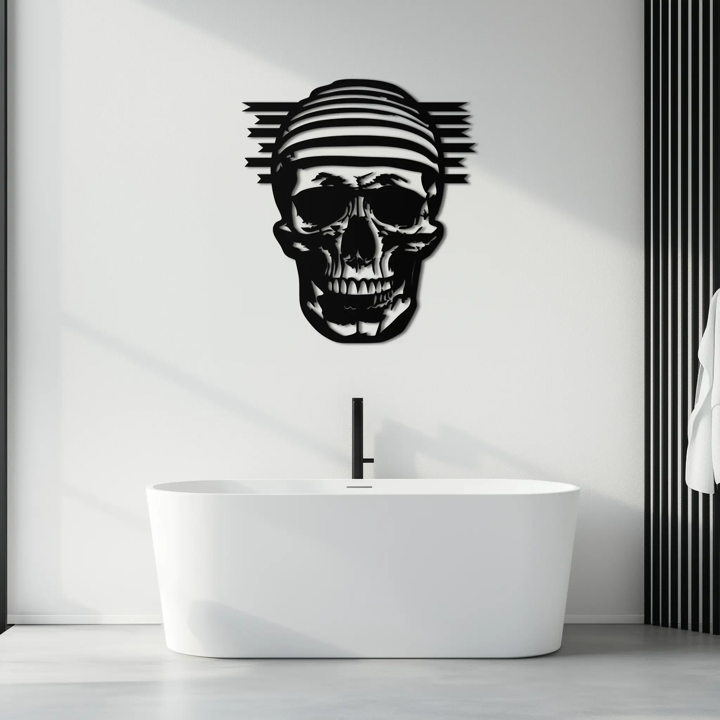 Skull Metal Wall Art - Bold and Edgy Steel Silhouette Decor- KAF477 by Enova Art