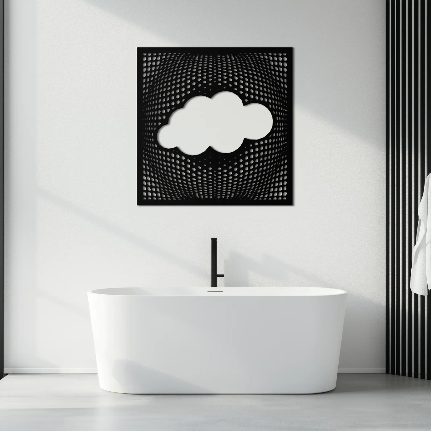 Minimal Cloud Metal Wall Art - Modern Steel Cloud Silhouette Decor- KAF478 by Enova Art