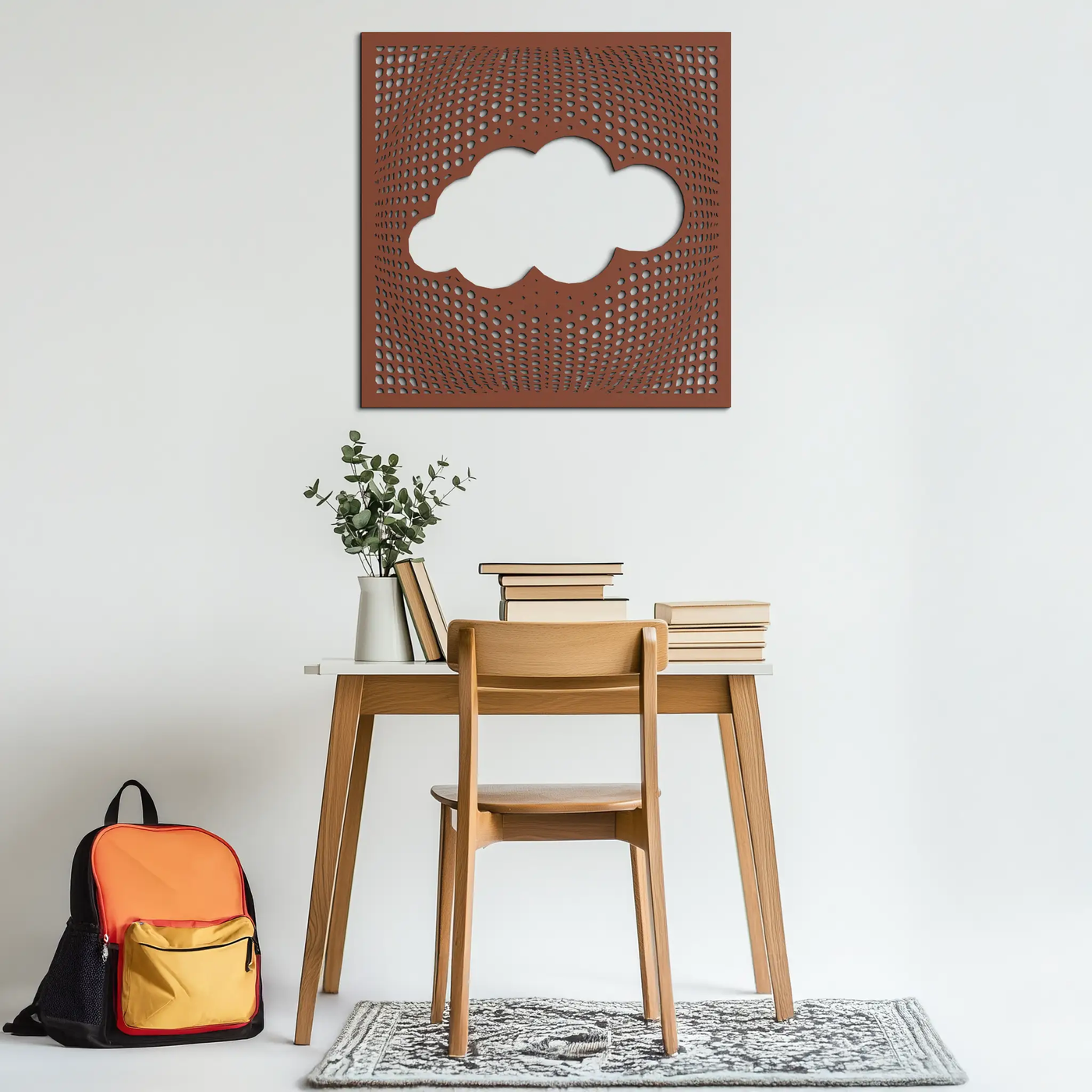Minimal Cloud Metal Wall Art - Modern Steel Cloud Silhouette Decor- KAF478 by Enova Art