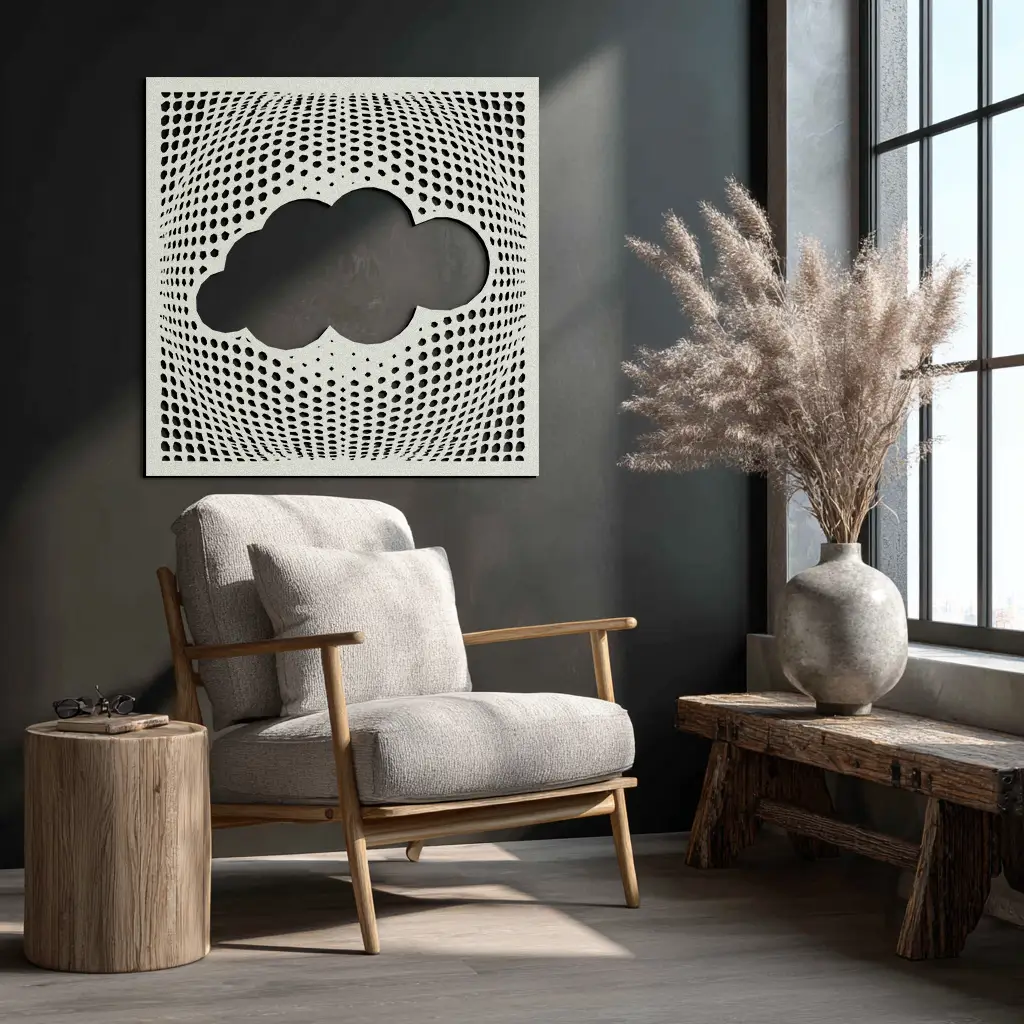 Minimal Cloud Metal Wall Art - Modern Steel Cloud Silhouette Decor- KAF478 by Enova Art