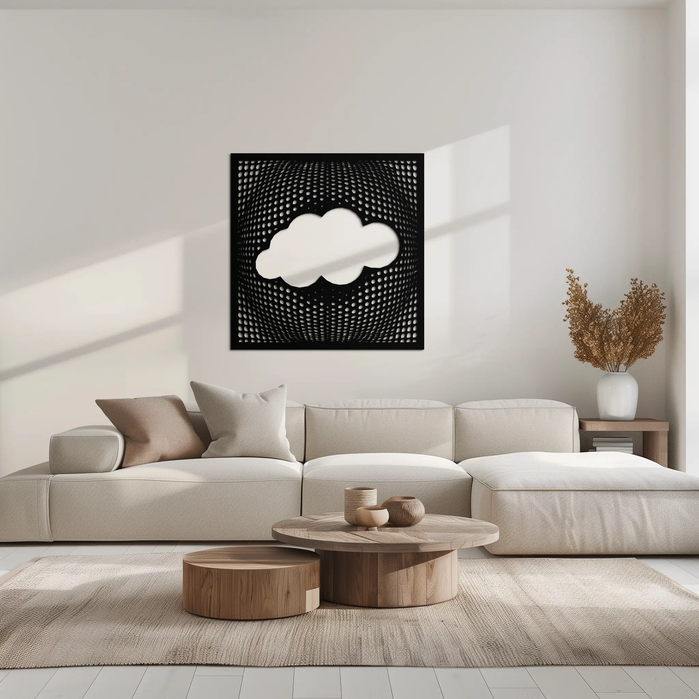 Minimal Cloud Metal Wall Art - Modern Steel Cloud Silhouette Decor- KAF478 by Enova Art