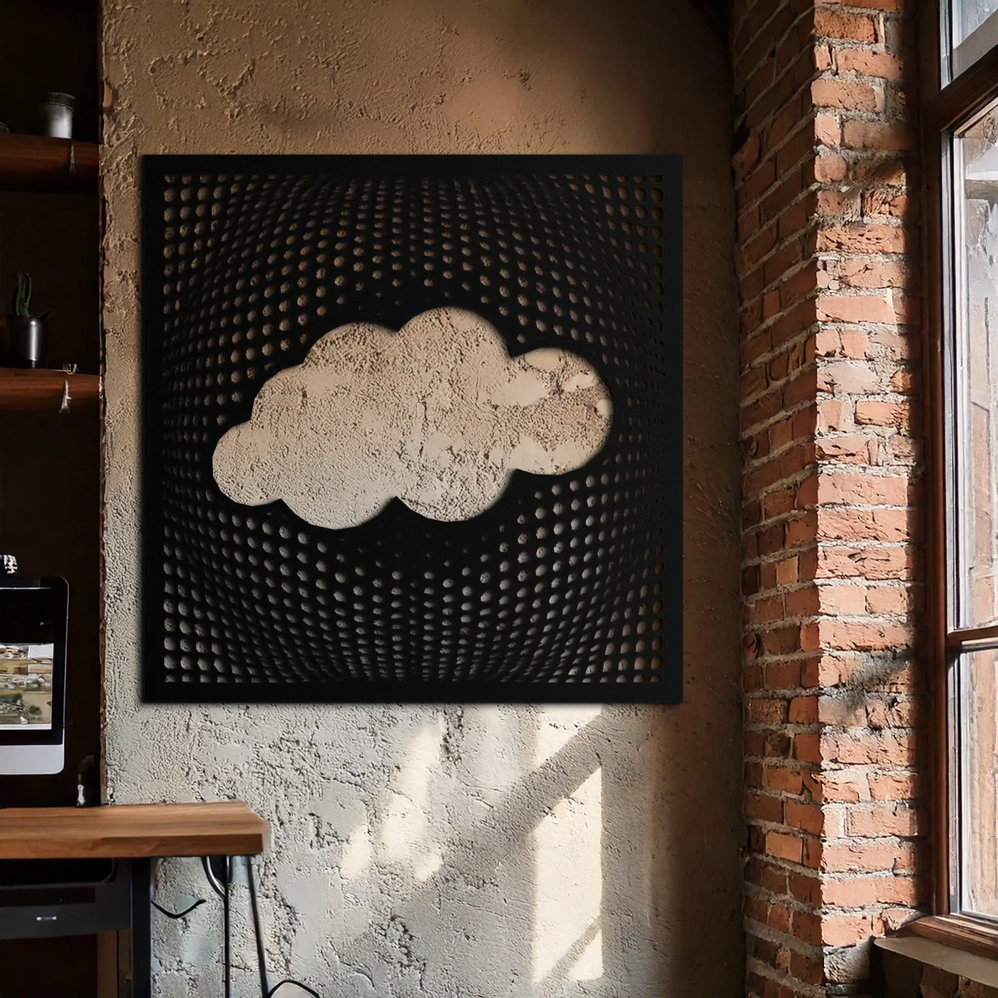 Minimal Cloud Metal Wall Art - Modern Steel Cloud Silhouette Decor- KAF478 by Enova Art