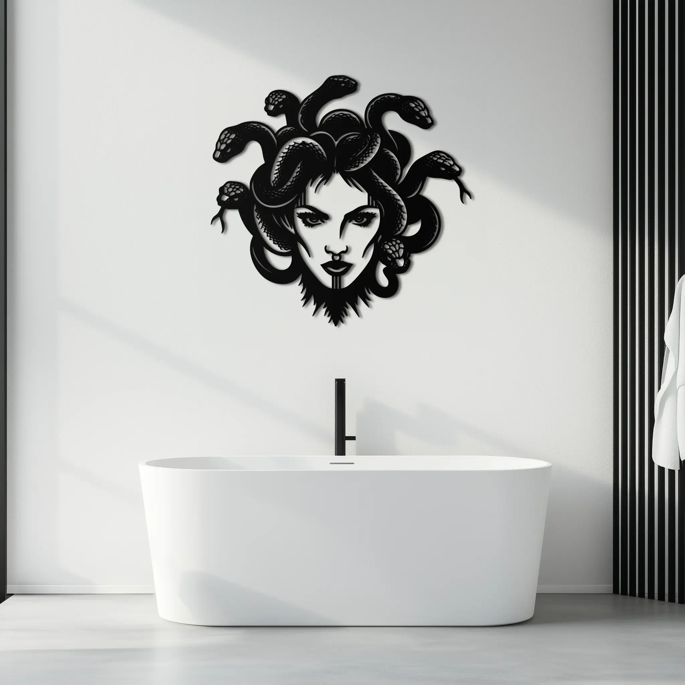 Medusa Metal Wall Art - Mythological Snake Hair Woman Steel Wall Decor- KAF481 by Enova Art