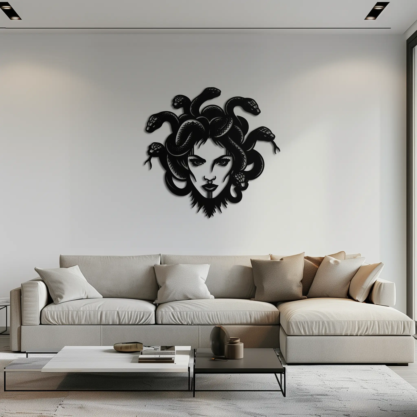 Medusa Metal Wall Art - Mythological Snake Hair Woman Steel Wall Decor- KAF481 by Enova Art