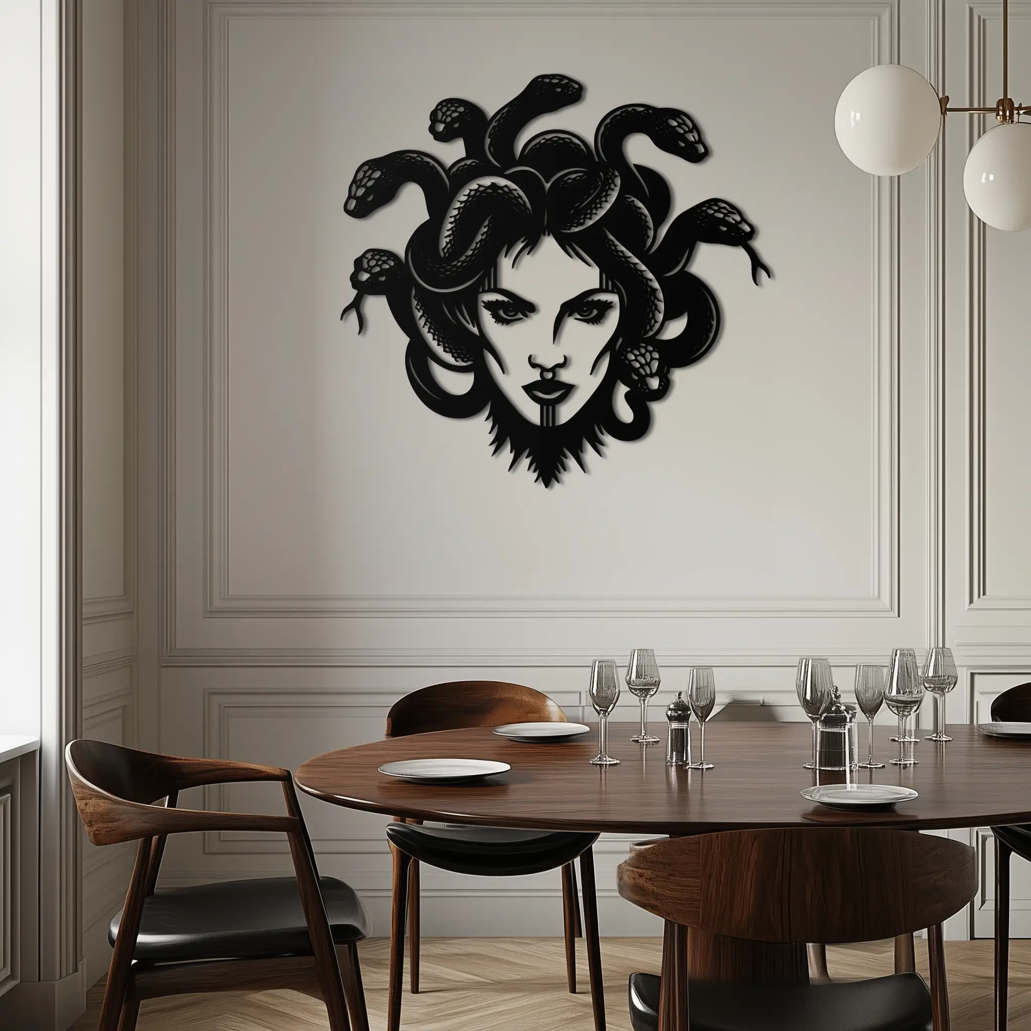 Medusa Metal Wall Art - Mythological Snake Hair Woman Steel Wall Decor- KAF481 by Enova Art