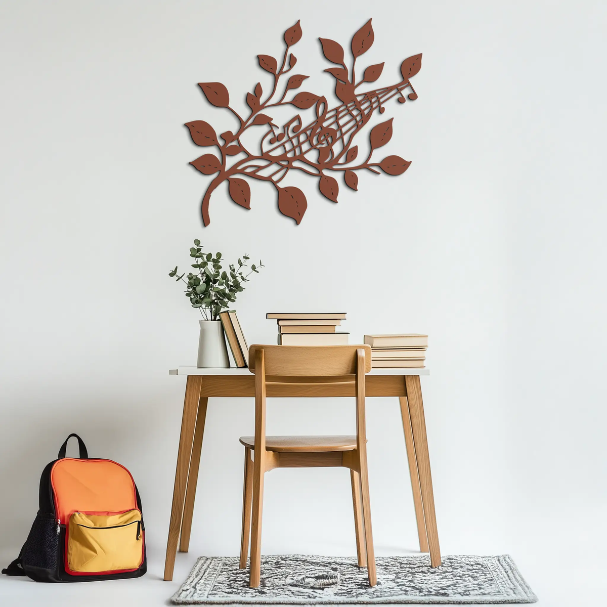Musical Tree Branch Metal Wall Art - Note Inspired Steel Decor- KAF484 by Enova Art