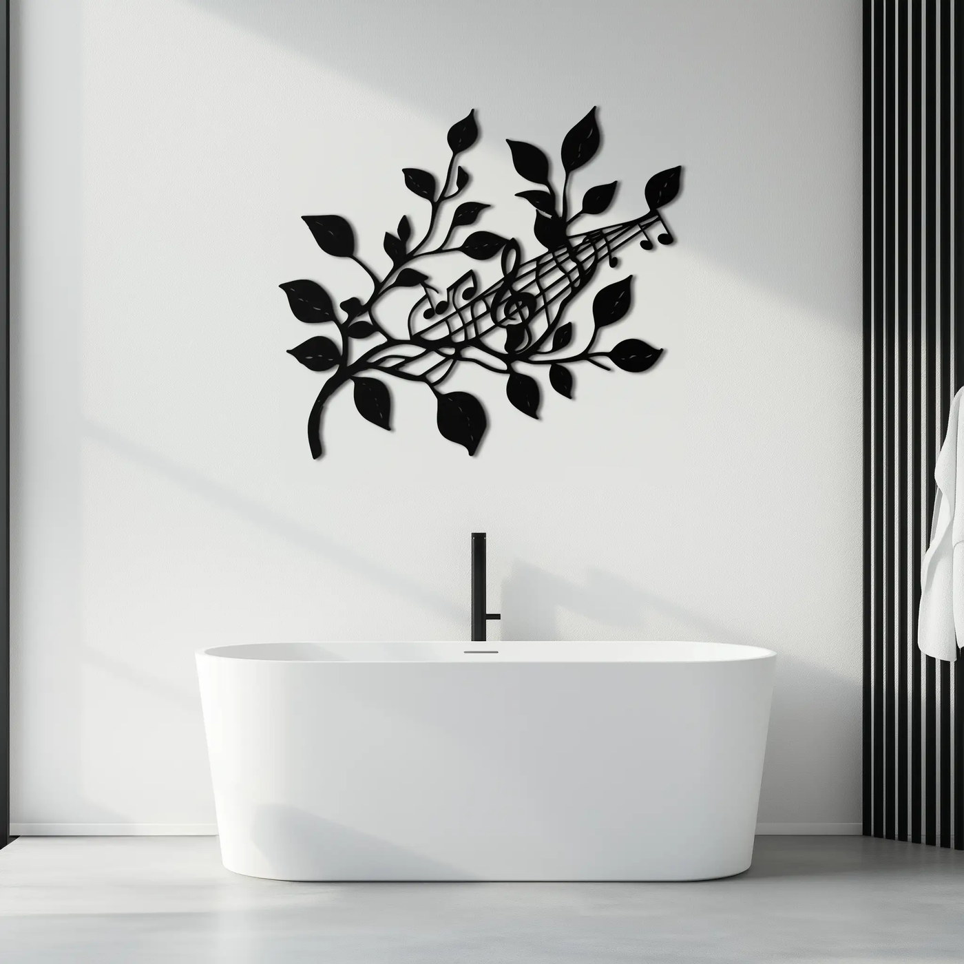 Musical Tree Branch Metal Wall Art - Note Inspired Steel Decor- KAF484 by Enova Art