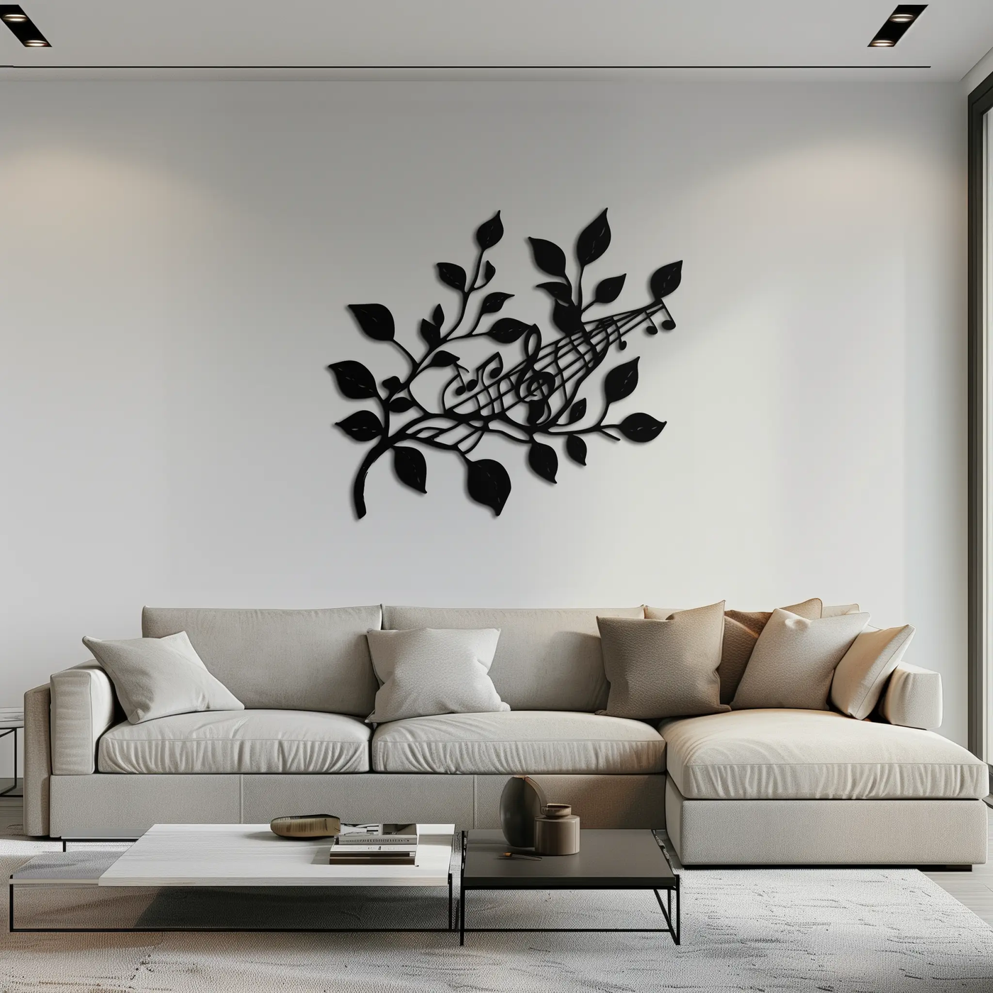 Musical Tree Branch Metal Wall Art - Note Inspired Steel Decor- KAF484 by Enova Art