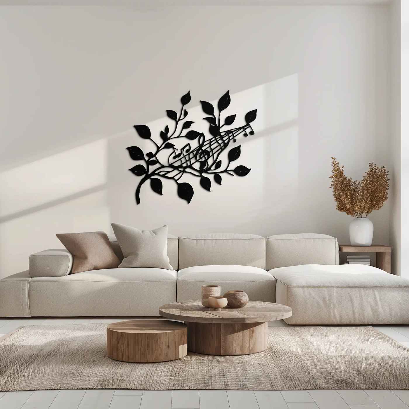 Musical Tree Branch Metal Wall Art - Note Inspired Steel Decor- KAF484 by Enova Art