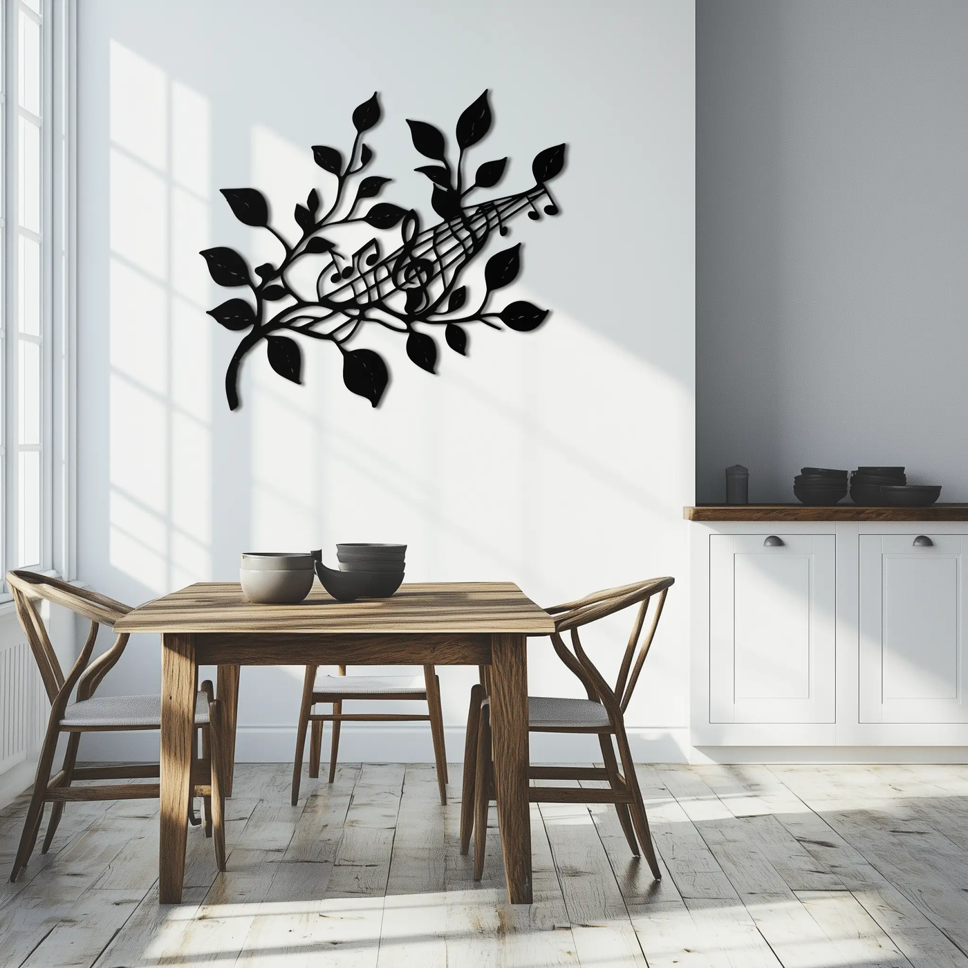 Musical Tree Branch Metal Wall Art - Note Inspired Steel Decor- KAF484 by Enova Art