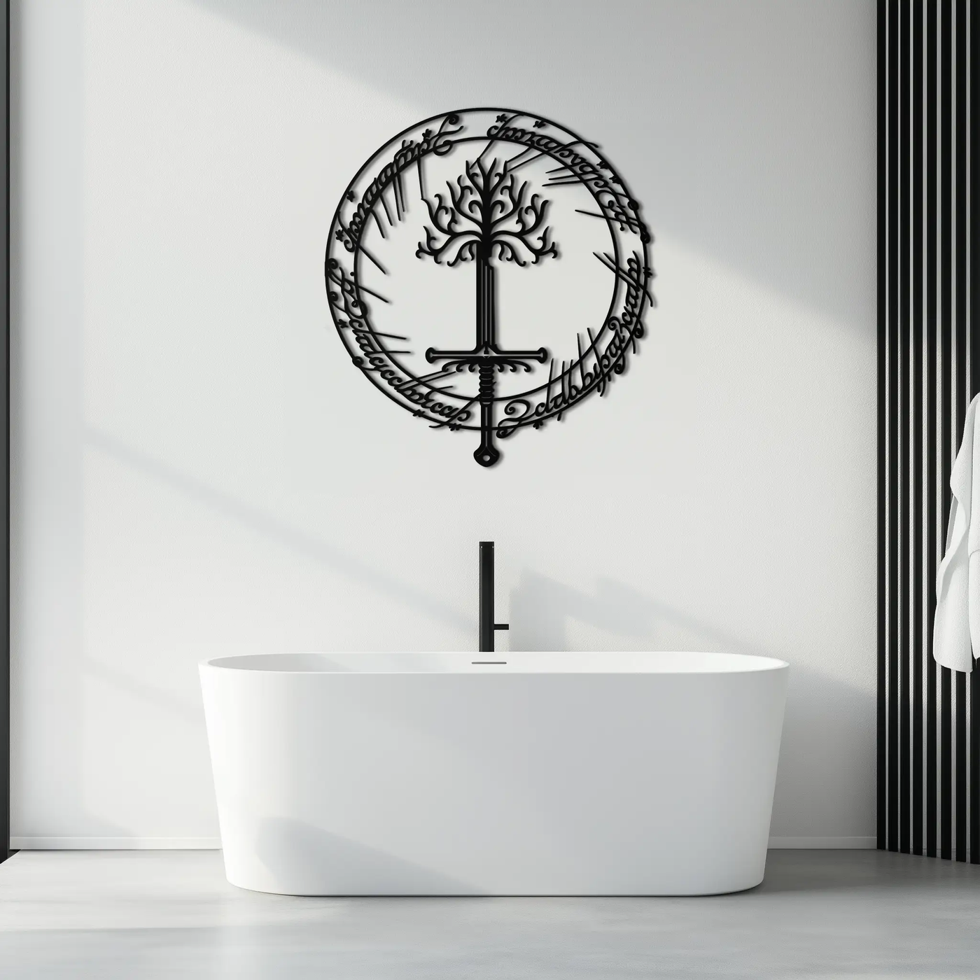 Lord of the Rings Metal Wall Art - Silhouette Fantasy Steel Decor for Home & Office- KAF485 by Enova Art