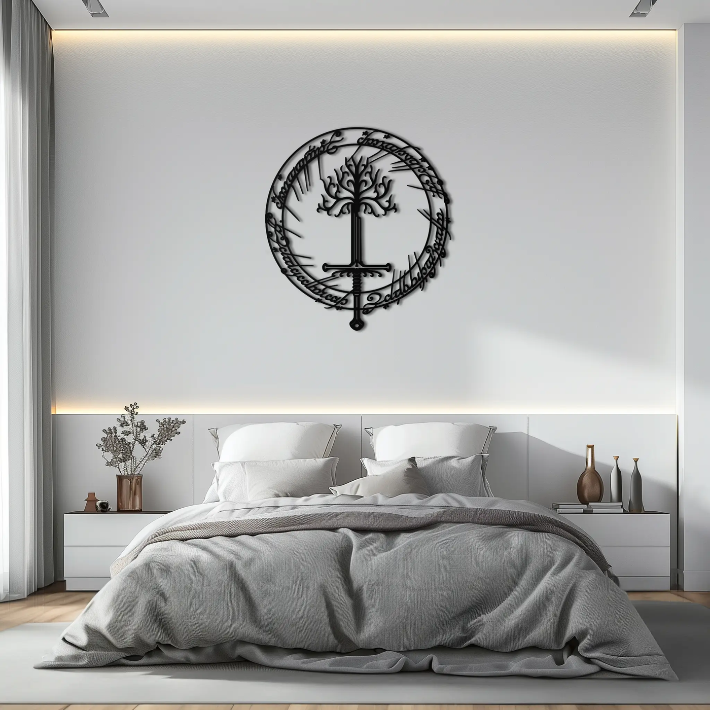 Lord of the Rings Metal Wall Art - Silhouette Fantasy Steel Decor for Home & Office- KAF485 by Enova Art