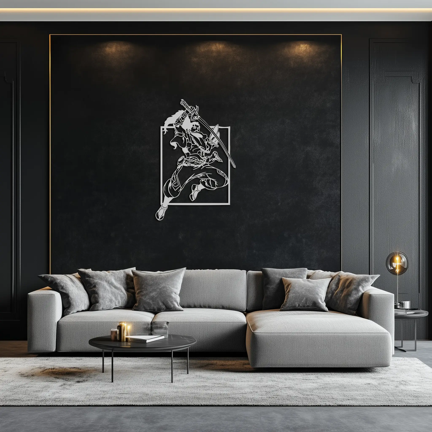 Yasuo Sword Silhouette Metal Wall Art - League of Legends-Inspired Steel Decor- KAF486 by Enova Art