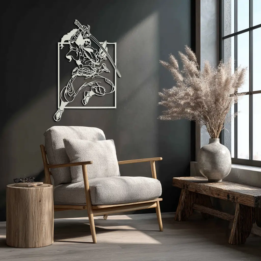 Yasuo Sword Silhouette Metal Wall Art - League of Legends-Inspired Steel Decor- KAF486 by Enova Art