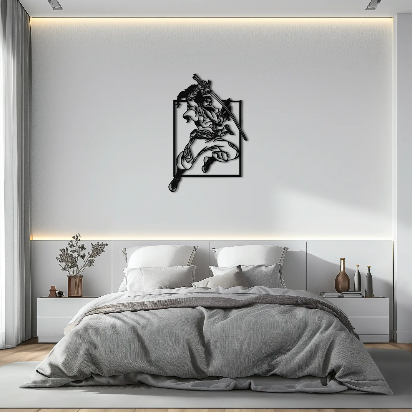Yasuo Sword Silhouette Metal Wall Art - League of Legends-Inspired Steel Decor- KAF486 by Enova Art