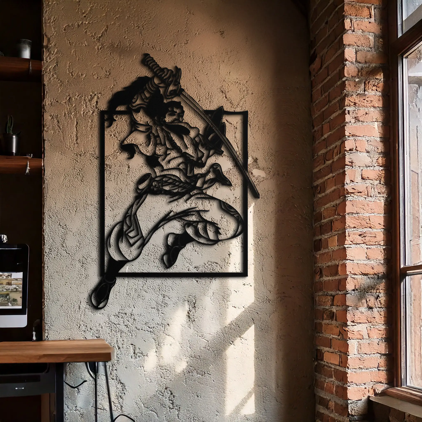 Yasuo Sword Silhouette Metal Wall Art - League of Legends-Inspired Steel Decor- KAF486 by Enova Art