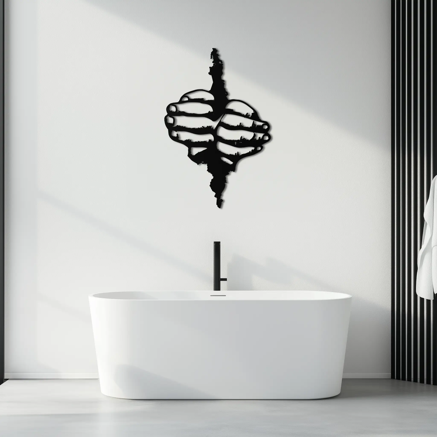 Freedom Hands Silhouette Metal Wall Art – Black Steel Inspirational Home Decor- KAF488 by Enova Art