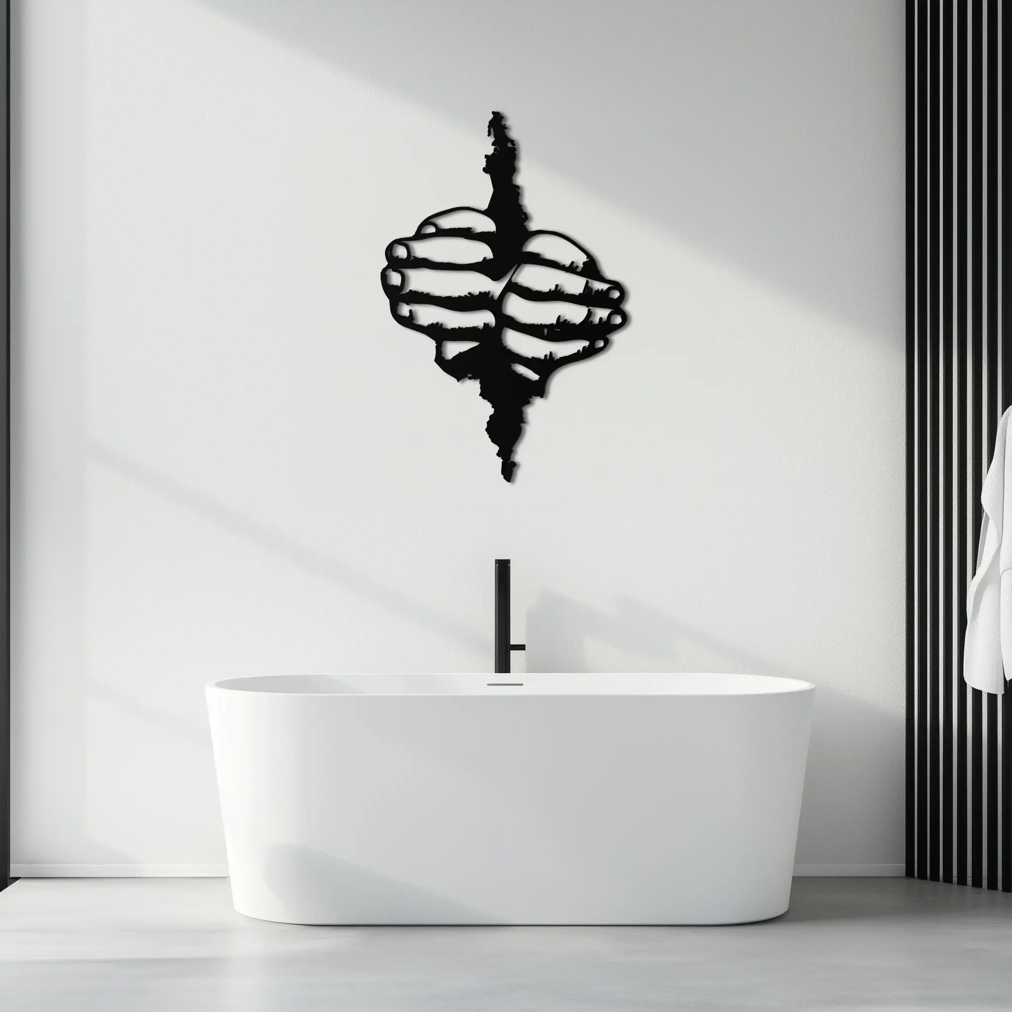Freedom Hands Silhouette Metal Wall Art – Black Steel Inspirational Home Decor- KAF488 by Enova Art