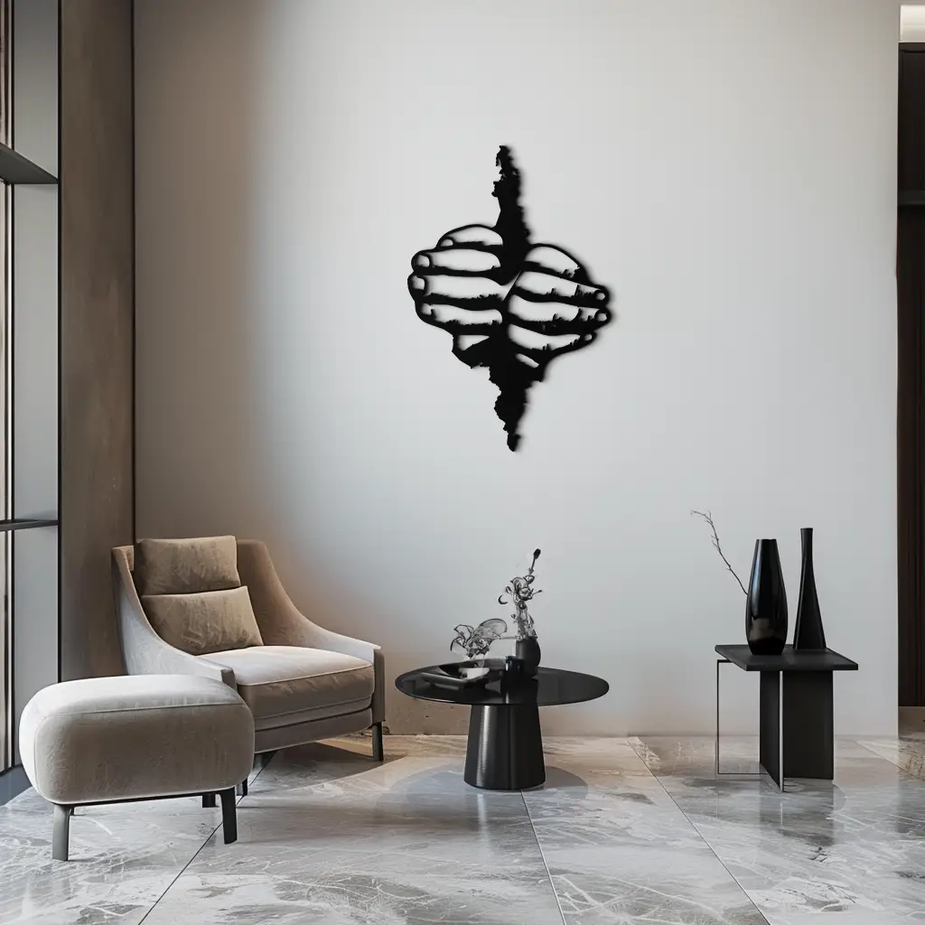 Freedom Hands Silhouette Metal Wall Art – Black Steel Inspirational Home Decor- KAF488 by Enova Art