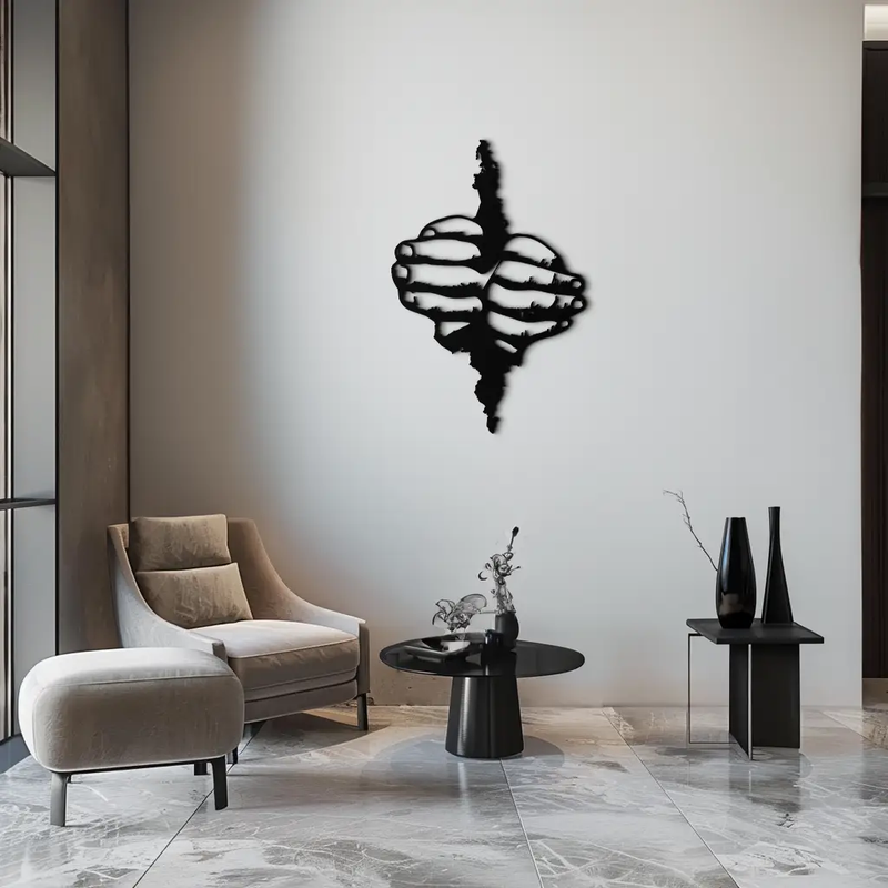 Freedom Hands Silhouette Metal Wall Art – Black Steel Inspirational Home Decor- KAF488 by Enova Art
