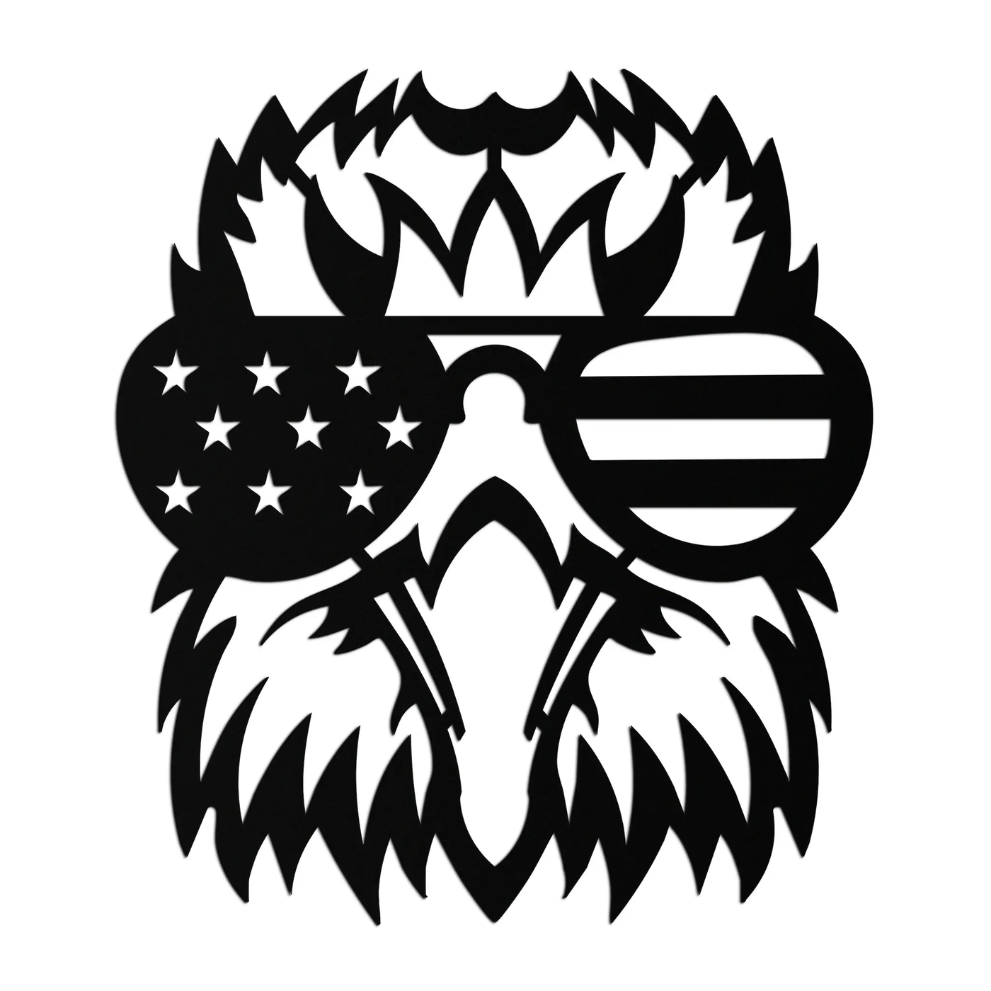 American Flag Eagle Silhouette Metal Wall Art – Patriotic Black Steel Home Decor- KAF496 by Enova Art